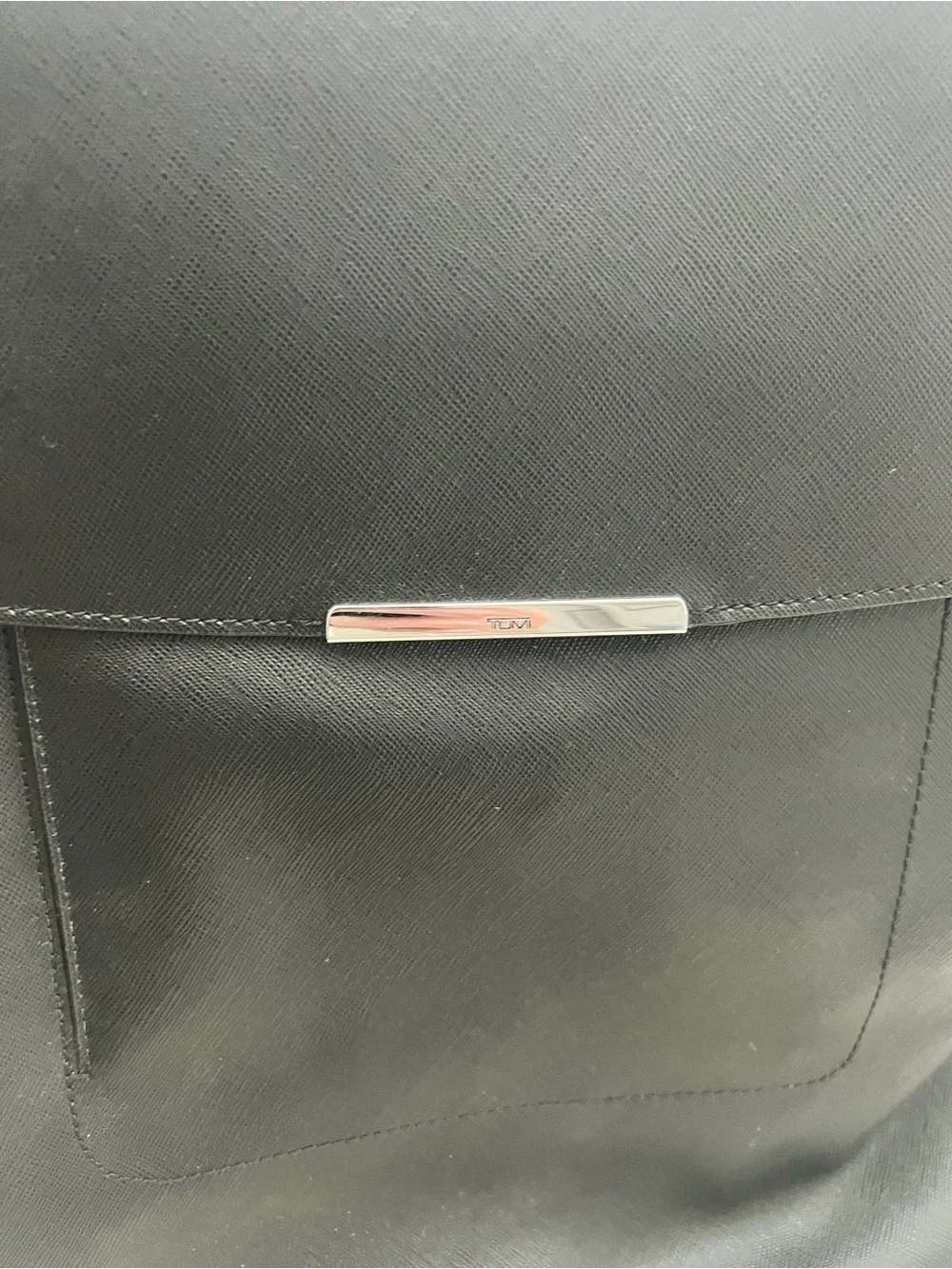 TUMI Black Leather Backpack - Minimalist Business Backpack - Picture 2 of 4
